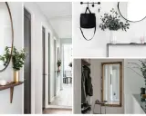 Idées pour aménager entrée étroite : miroirs, étagères fines, patères et plantes pour un espace fonctionnel et stylé.