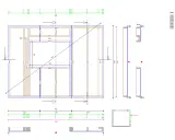 Plan ossature bois gratuit : vue en coupe d'un mur avec détails de dimensions et liste des pièces en bois.