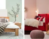 Deux ambiances pour une chambre : bois clair et vert pâle pour la douceur, ou rouge vif et rose pour l'audace. Quelle couleur conseillé pour une chambre ?