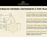 Croquis d'une maison avec une extension moderne à toit plat, illustrant les avantages de faire un toit plat pour un volume intérieur optimisé et une esthétique contemporaine.