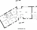 Plan maison 130m2 : 4 chambres, grand séjour, cuisine, salle de bain, WC, coin lecture et garage.