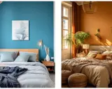 Chambre bleue apaisante et chambre ocre chaleureuse, deux styles pour une tendance peinture chambre garçon.