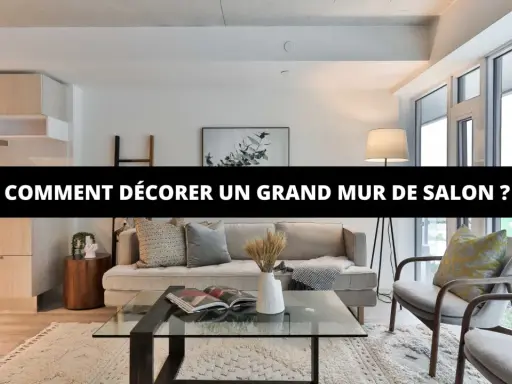 Idées pour comment décorer un grand mur de salon : un tableau végétal, un canapé confortable et des fauteuils invitants.